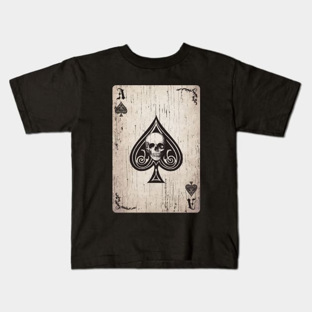 Ace of Spades Death Card Kids T-Shirt by Beltschazar